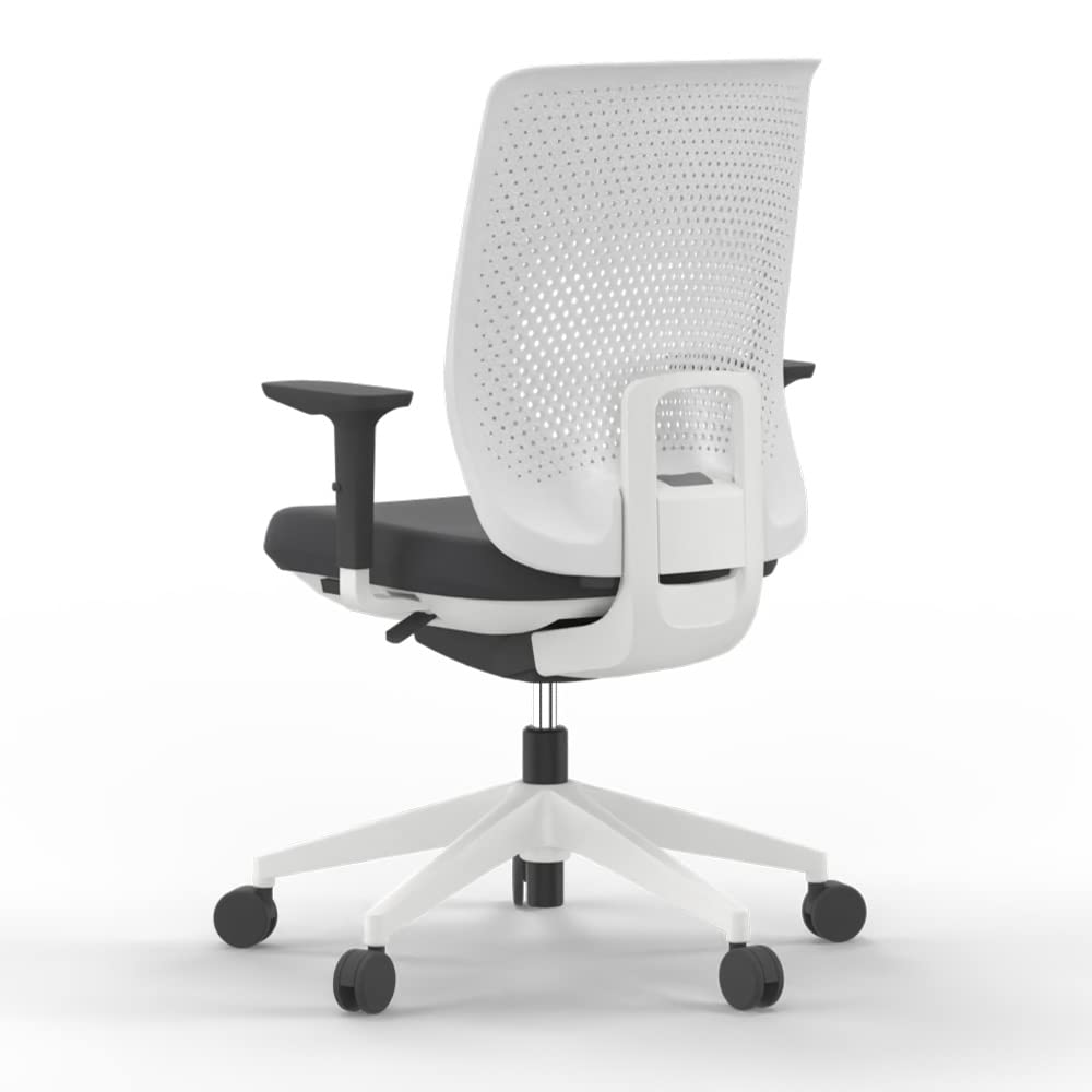 Silla de Oficina Profesional Top Actiu Trim White & Black tapizada. Ergonómica, Brazos Regulables 3D con certificación 24h hasta 150kg