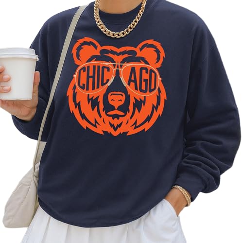 DAYLEA Chicago Fan Gift Apparel Team Mascot Sweatshirt Navy Blue