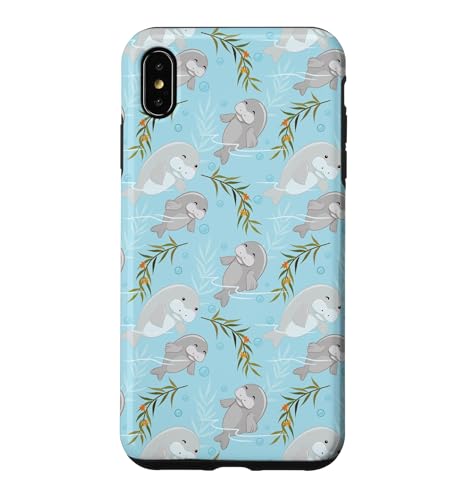 Cute Womens Girls Kids Pattern Baby Manatee Lover �X�}�z�P�[�X iPhone XS Max �p