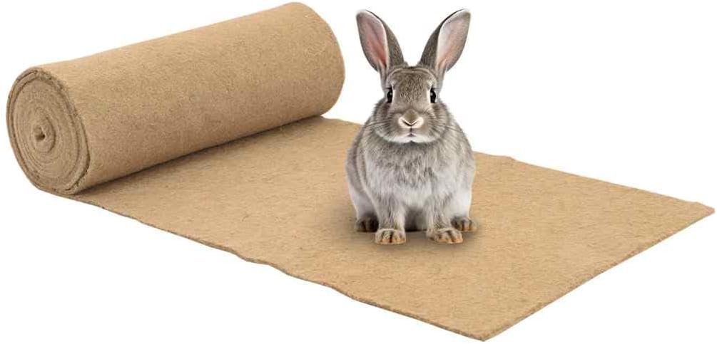 vidaXL Hemp Mat for Small Animals 0.5 x 16.4 ft Organic Bedding Hypoallergenic Odor Resistant Scratch Perfect for Cages and Rabbits Guinea Pigs Hamsters