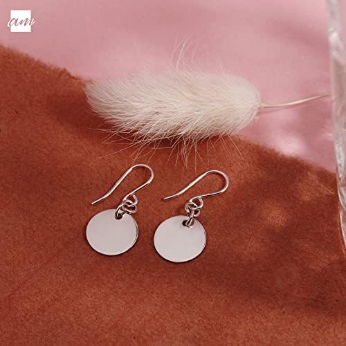 Amberta Women 925 Sterling Silver Minimalist Drop Earrings