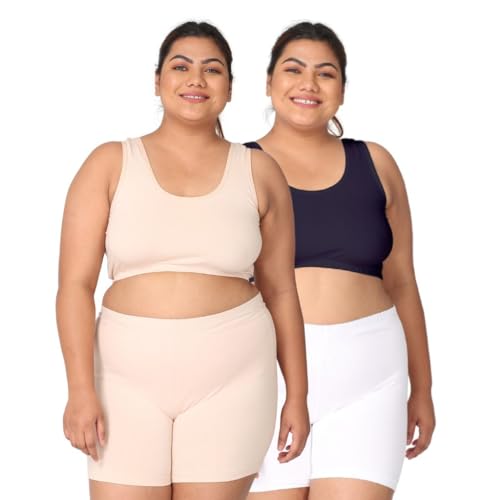 Image of Adira | Plus Size Sleeping Bra for Women | Plus Size Bra | Slip On Bras to Wear at Home | Comfortable Bra | Wirefree & High Coverage | Sleep Support | Avoids Stretch Marks | Pack of 2