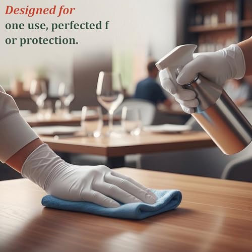 Image of 100 Pcs Disposable Nitrile Gloves | Powder-Free, Latex-Free, Food Safe & Chemical Resistant Hand Gloves for Kitchen, Medical, Salon, Cleaning & Lab (Medium)
