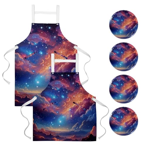 Tablier de serveuse anti-taches avec 4 broches pour le service en bistrot