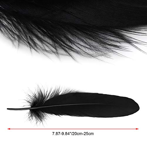 MWOOT 50 pcs Black Crafts Goose Feathers for DIY Dream Catchers, Party Cake Halloween, Easter Decorations - Image 4