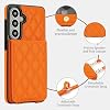 Asuwish funda para teléfono Samsung Galaxy A57 5G tipo cartera con protector de pantalla de vidrio templado, correa cruzada, bloqueo RFID, ranuras para tarjetas, cuero PU, para hombres y mujeres, naranja 6