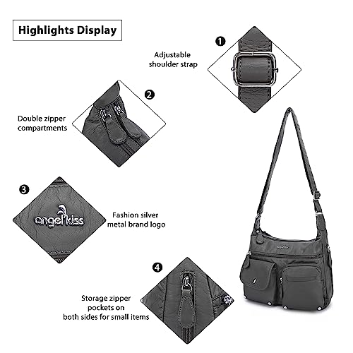 Image of Angel Kiss Crossbody Bags for Women, Ladies Shoulder Handbags and Purses Medium Faux Leather Pocketbooks | Ladies