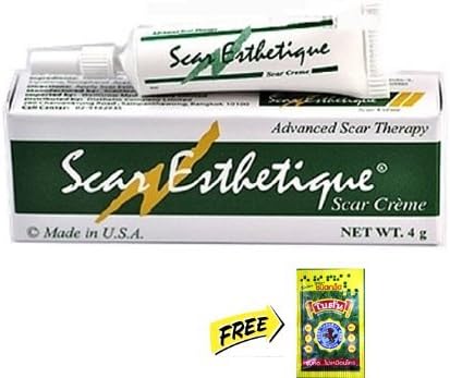 Scar Esthetique Cream for Scar Therapy Treatment Burns Keloid, Acne scar removal cream 4g get free Botan plus Herbal Mouth Freshener