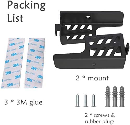Adhesive Rack Wall Mount Universal Dock for Tablet Smartphone eReader Remote Control Holder Stick on Wall,Fits for iPad Samsung Google Surface , 3M Adhesive or Screws Installation Available,Black