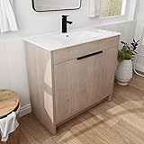 Sybrioka Freestanding Bathroom Vanity with Sink Set, 36" Modern Bathroom Storage Cabinet Vanity with