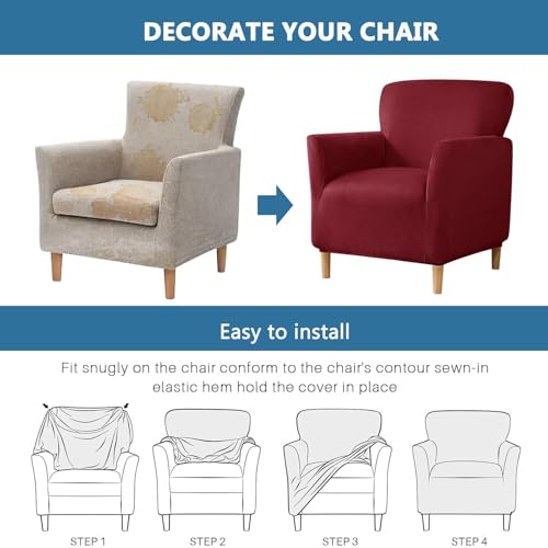 Funda de terciopelo OBASDFD oro para sillón con brazos de comedor 7