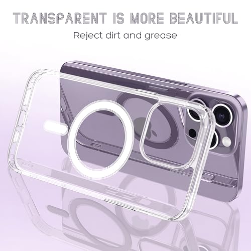 Image of Back Cover Case for iPhone Offers Mag-Safe Compatibility | Crystal-Clear Design | Camera Protection | Durable PC & TPU Construction (Transparent) (iPhone 14 Pro Max)