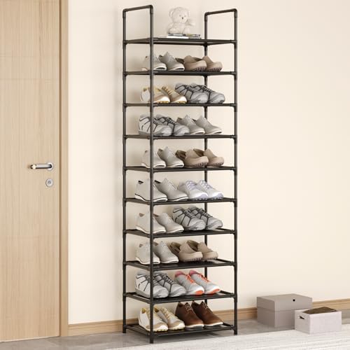 10-Tier Tall Shoe Rack,Large Sturdy Shoe Shelf Organizer, Non-Wov...