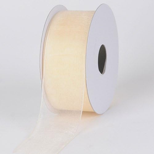 Ivory Sheer Organza Ribbon 1-1/2 inch 25 Yards