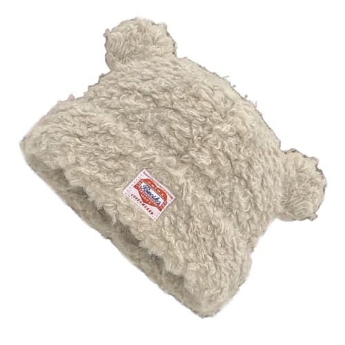 Bonnet sans bord oreilles d'ours hiver pull tête de mort chaud et anti-déformation