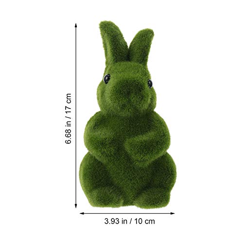 STOBOK Estatueta de Coelho de Musgo de Páscoa Peludo Reunido Estátua de Coelho Verde Em Pé Escultura