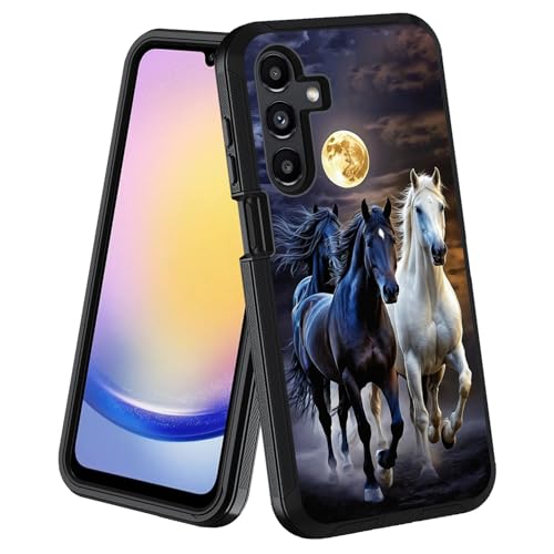 stmedazm for Samsung Galaxy A16 5G/ A17 5G/ A18 5G Case, Running Horse | Military Grade Heavy Duty [3-Layer] Dustproof Shockproof Drop Full-Body Protective Phone Cover 6.7-Inch