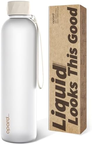 Opard Slim Pro Trinkflasche 1l, Kohlensäuregeeignete Wasserflasche mit facettiertem gummiertem Griff, BPA-freiem Plastik und auslaufsicherem Schraubverschluss für Sprudelwasser, Sp