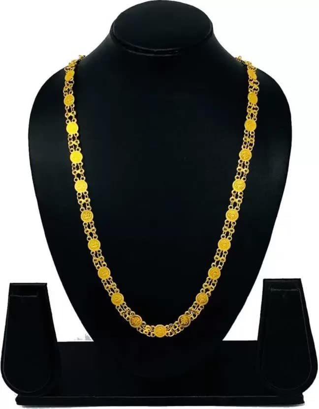 Soni Jewellery Kasu Mala Kasumalai Laxmi Lakshmi Coin Temple Jewellery Necklace Set Gold-Plated Plated Brass Necklace Gold-Plated Plated Brass Necklace For Women (B0C3RF25CL) Amazon Price History, Amazon Price Tracker
