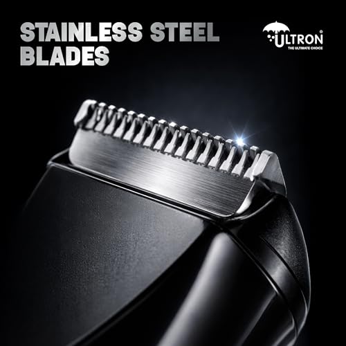 Image of ULTRON UBT01 Beard Trimmer for Men | Cordless Rechargeable Trimmer | 1200mAh Battery | Stainless Steel Blades | Type-C Fast Charging | 1 year warranty (Black)