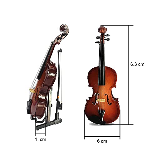 LS Miniature Violin Model with Bow & Stand Mini Violin Mini Musical Instrument Decorative Ornament (V-16-S) - Thumbnail 2