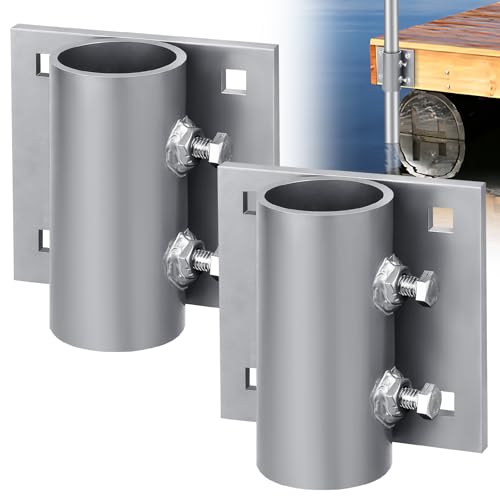 IHOUMEX Stationary Dock Side Leg Pipe Holder Dock Hardware Brackets Dock Pole Holder 7/16" Holes for 3/8" Carriage Bolts, 4 Pack by IHOUMEX - Used condition - US$45.40