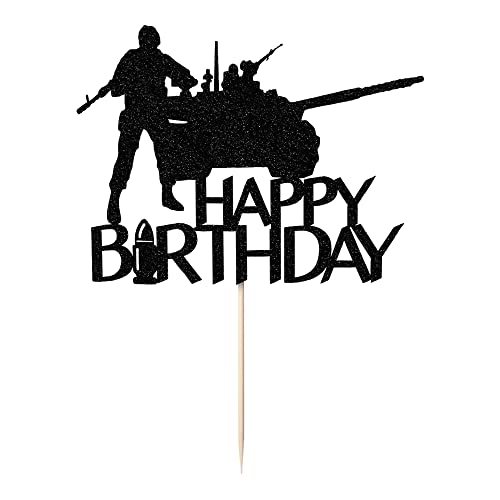 Qertesl Tank Cake Toppers, Warrior Birthday Cake Decoration, Military Themed Cake Toppers, Veterans Day Cake Toppers, Boys Men's Party Cake Toppers #TOP2