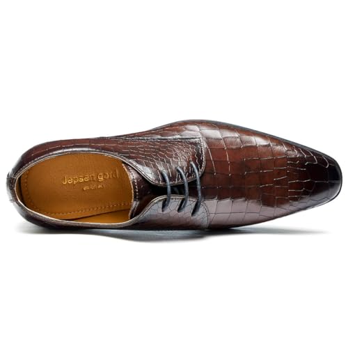 Image of Men's Dress Shoes Genuine Leather Oxfords Luxury Formal Business Suit Shoes with Blake Rapid Stitch