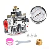 BARTOO Fuel Pressure Regulator Carburetor with Gauge Kit, 4 1/2 to 9 PSI, 3/8in NPT, 12-803 Zinc Alloy