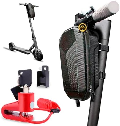 [6 en 1 Candado para Patinete Eléctrico + Bolsa 3L Scooter - Mate...