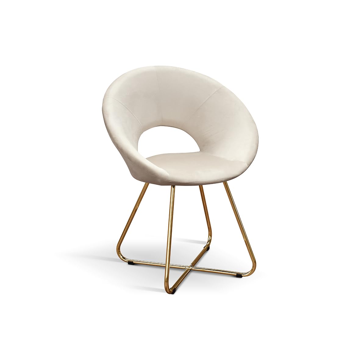 PAZZO DESIGN Sedia Iris Set Da 2 sedie, Sedie Cucina, Sedie Soggiorno, Sedie Velluto, Sedia Design, Tortora, Gambe Metallo Oro - id_2130
