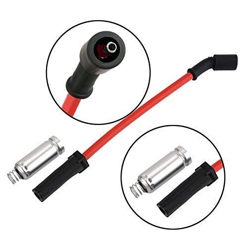 Cable Master 10.2 Mm Racing Spark Plug Wires For Lr4 Lm7 L59 L33 Lq4 Lq9 Escalade Avalanche Silverado Tahoe W4500 Tiltmaster Sierra Yukon H2 4.8L 5.3L 6.0L V8 1999-2007 Red #TOP5