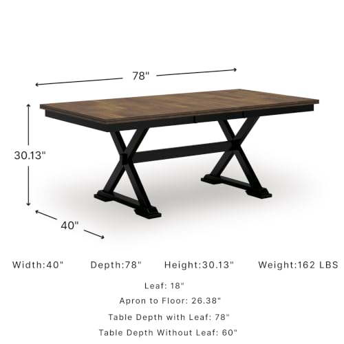 Image of Signature Design by Ashley Wildenauer Extendable Dining Table, Farmhouse