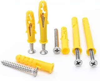 Wall Plug Screw Assortment Kit,3 Different Plastic Expansion Wall Plugs & Self Tapping Screws for Mounting Repairing Building Secure Drilling 60 PCS