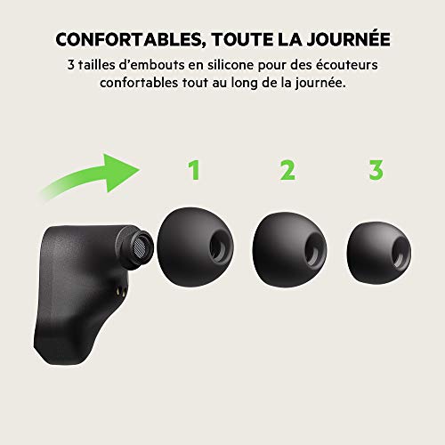 Belkin Écouteurs True Wireless SoundForm (écouteurs Bluetooth pour iPhone, Samsung, Google, contrôle tactile, étui de recharge, 24 heures d’écoute, isolation du bruit, résistants à l’eau, noir)
