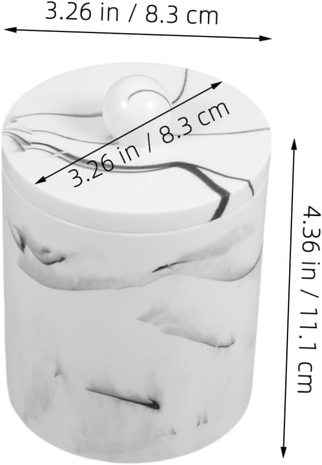 2pcs Marble Cotton Swab Holder and Toothpick Organizer Storage Box with Lid for Bathroom Decor Compact and Convenient Design Ink