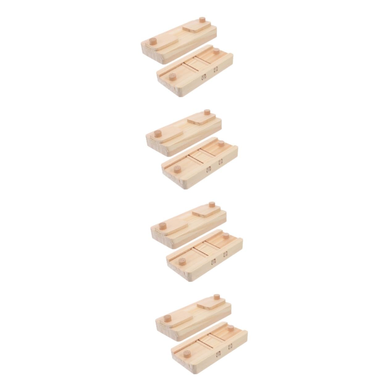 BESPORTBLE 8piezas Caja De Madera para Hámster Juguete De Alimentación y para Pequeñas Comedero Multifuncional para y Conejos Material Natural y