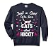 Just A Girl Who Loves Cats And Ice Hockey Cat Lover Comfort Colors Adult Sweatshirt