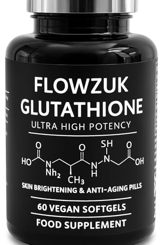 Flowzuk Glutathione Capsules - Ultra High Strength Glutathione Supplement with Added Vitamin C and Collagen - 60 Easy to Swallow Softgels