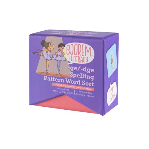 Bjorem Literacy® -ge/-dge Spelling Pattern Word Sort – Teach The/dʒ/Spelling Rule with Illustrated Sorting Cards and Sentence Prompts