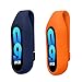 kwmobile 2X Clip Holders Compatible with Xiaomi Mi Band 10/9 / 8 - Clip-On Holder Replacement Set - Dark Blue/Orange