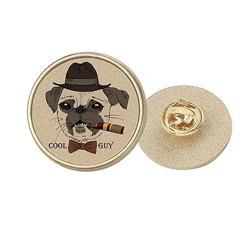 Broche ronde en métal doré à offrir pour amateur de style britannique