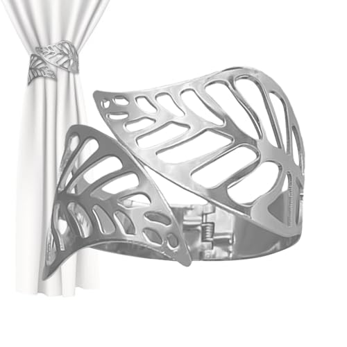 Ganchos para zapatas de drapeado en forma de hojas, alzapatas de sábanas,Retendos decorativos de drapeado - Abrazaderas de clip de metal, hojas huecas decorativas, soporte de drapeado de resorte