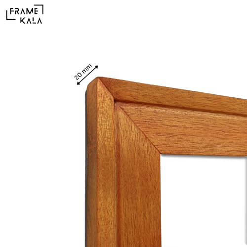 Image of FRAMEKALA Handmade Orange Wooden Photo Frame, A2 (42 x 59.4 cm) Display to Showcase Artworks, Pictures, and Photos - Perfect for Wall, Home and Office Decor, Red Cedar
