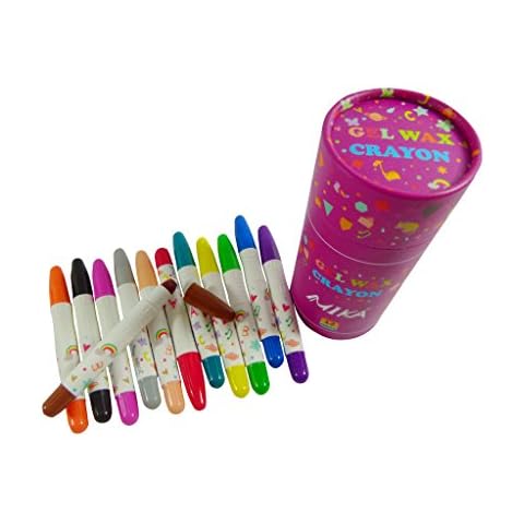 PartyErasers 3 in 1 - Crayon, Pastel and Watercolour 12 Colours Twistable Gel Wax Crayon in Tub Cover