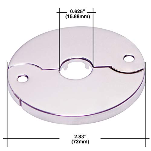 Floor And Ceiling Plate Cover Split Flange Replacement And Repair Kit, Fits 3/8 Inch Ips Galvanized Pipe Or 1/2 Inch Copper Pipe, Chrome Finish (Pack Of 6) #TOP1