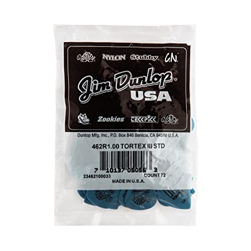 Dunlop 462R1.00 Tortex® TIII, azul, 1,0 mm, 72/bolsa
