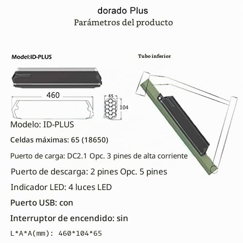 Miniatura 2 de 48v 13ah 17.5ah Reention Dorado Plus Batería Ebike Li-Ion Baterías Compatibles Para Bicicleta Eléctrica Ncm, Con Cargador Bms 48v 13ah