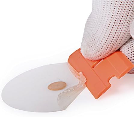 Ehdis 100 Pcs Plastic Blades for Scraper, Blades Edges Plastic scraper blades for removing window, paint, glass, glue, stickers, 1.5 inch, Orange