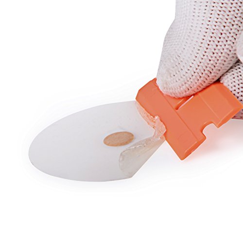 EHDIS Plastic Razor Blades 100 PCS Double Edged Blade for Safety Glass Scraper and Plastic Razor Scraper Tool to Remove Decals, Stickers, Adhesive Labels, and Glass Clean - Orange by EHDIS - Used condition - Image 3